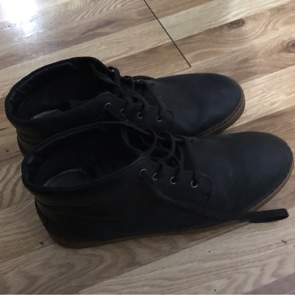 Worn Black suede Ugg boots for men